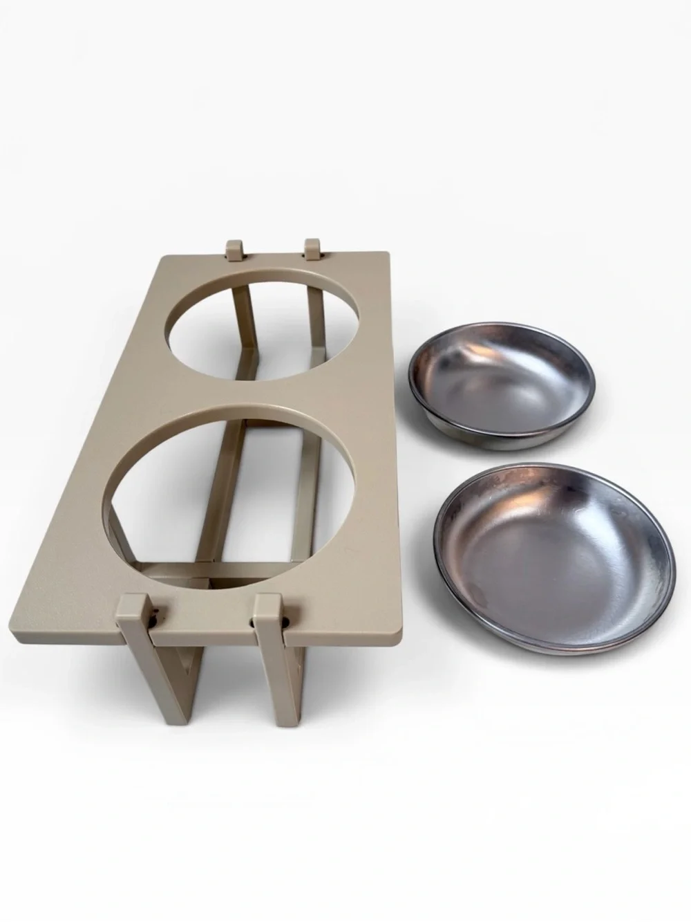 Basis Pet Double Bowl Cat or Small Dog Raised Feeder Set